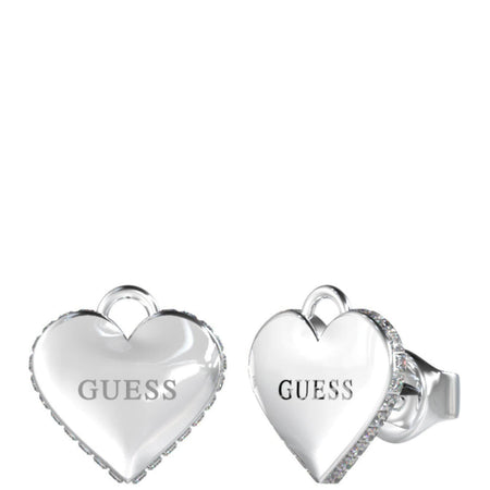 Guess Falling In Love Silver Stud Earrings