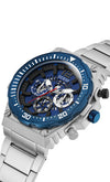 Guess Gents Exposure Silver & Blue Watch