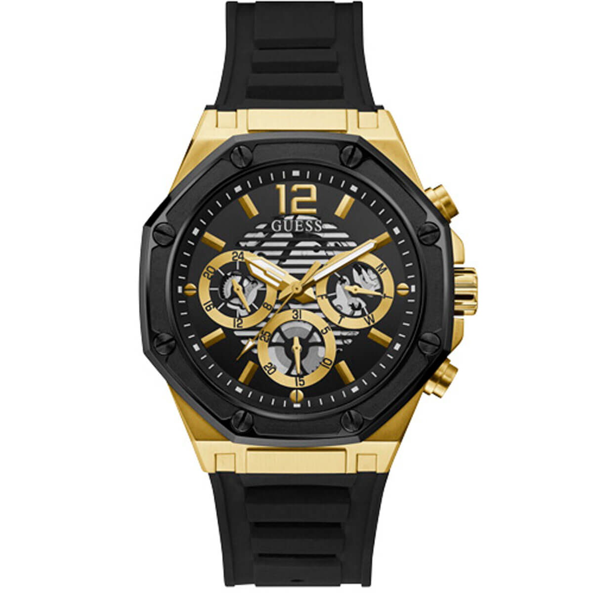 Guess gold cheap and black watch