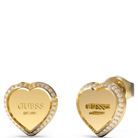 Guess Gold Fine Heart Earrings