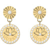 Guess Gold Lotus Drop Earrings