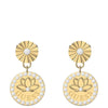 Guess Gold Lotus Drop Earrings