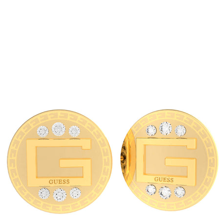 Guess Gold Solitaire Logo Earrings