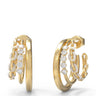 Guess Gold & White Hoops Don't Lie Hoop Earrings