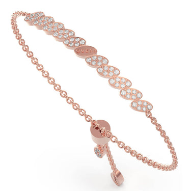 Guess Leaf & Crystal Rose Gold Adjustable Bangle