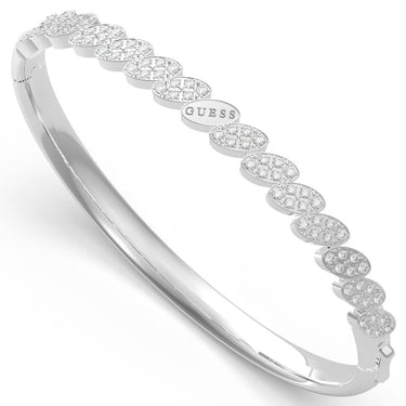 Guess Leaf & Crystal Silver Bangle