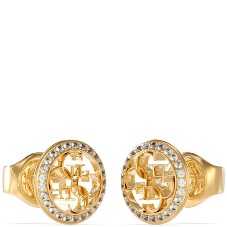 Guess Life In 4G Gold Halo Stud Earrings