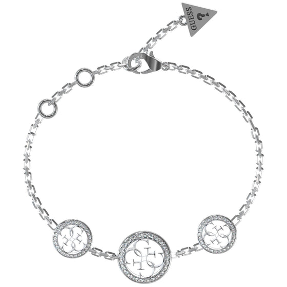 Guess Life In 4G Logo Silver Bracelet