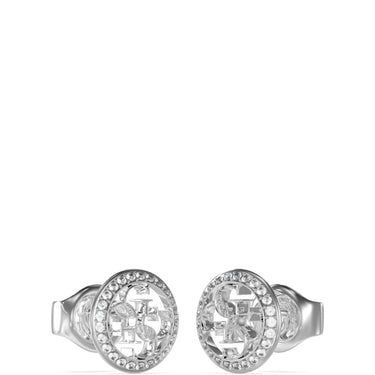 Guess Life In 4G Logo Silver Stud Earrings