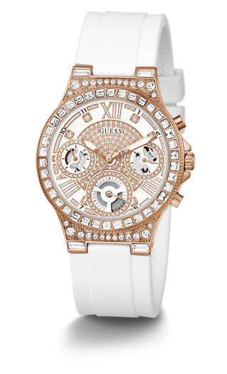 Guess Moonlight Rose Gold & White Watch