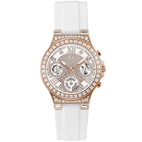 Guess Moonlight Rose Gold & White Watch