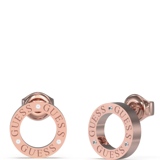 Guess Rose Gold Circle Lights Stud Earrings