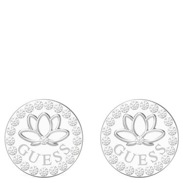 Guess Silver Lotus Flower Stud Earrings