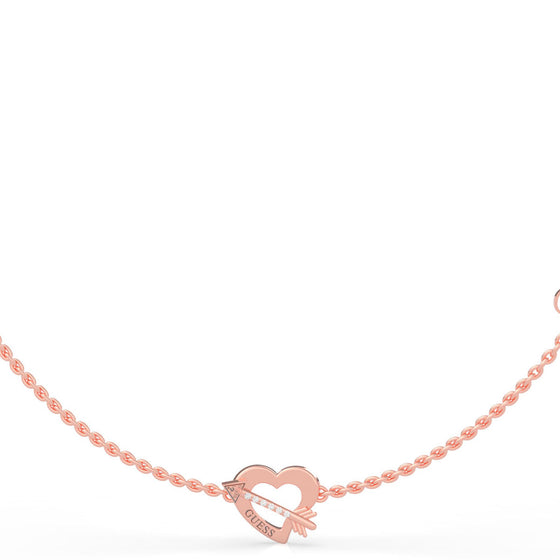 Guess Across My Heart Rose Gold Necklace