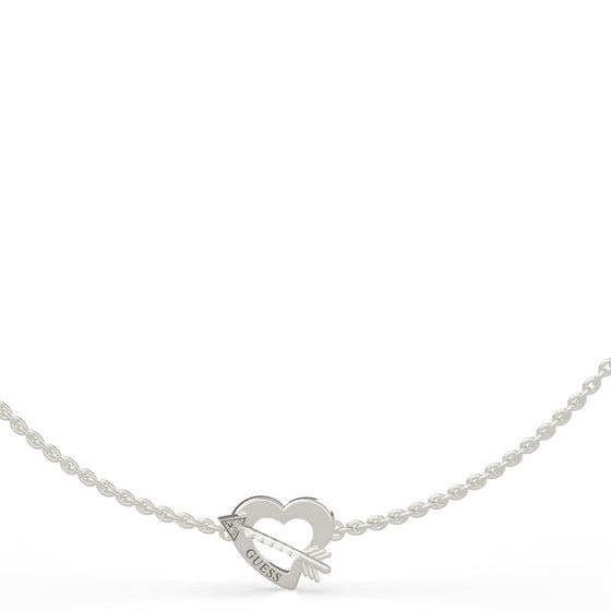 Guess Across My Heart Silver Necklace