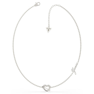 Guess Across My Heart Silver Necklace