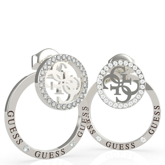 Guess Equilibre 4G Logo Silver Earrings