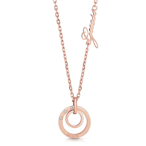 Guess Eternal Circles Rose Gold Necklace