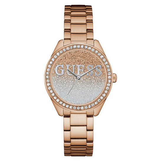 Guess Glitter Girl Rose Gold Watch