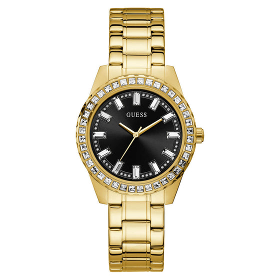 Guess Sparkler Gold Watch - Black Dial