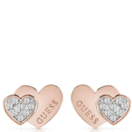 Guess Me & You Rose Gold Stud Earrings