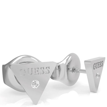 Guess Miniature Silver Triangle Stud Earrings