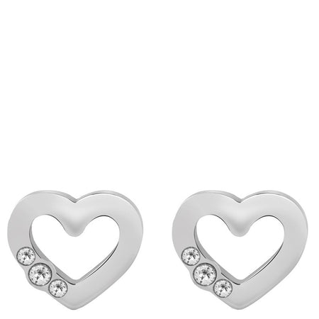 Guess Open Heart Silver Earrings