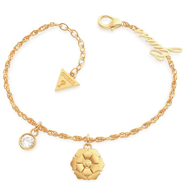 Guess Gold Peony Charm Bracelet
