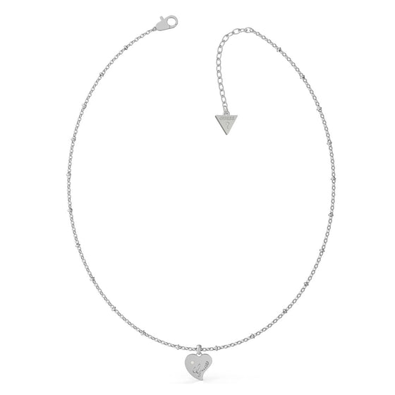 Guess Queen Of Heart Silver Necklace UBN79012 