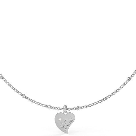 Guess Queen Of Heart Silver Necklace