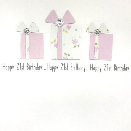 Happy 21st Birthday Card - Trio Presents