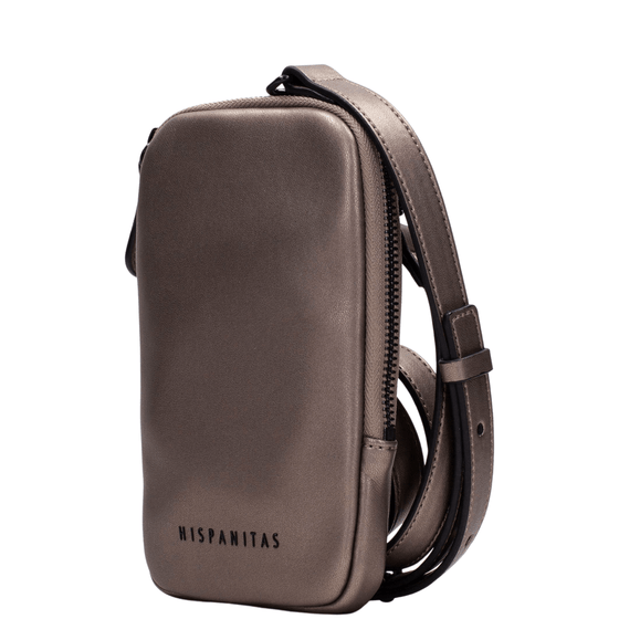 Hispanitas Bronze Leather Mini Phone Bag
