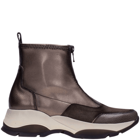 Hispanitas Pewter Leather Sneaker Boots