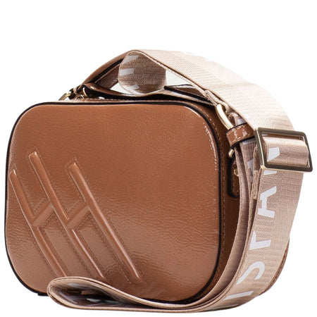Hispanitas Embossed Leather Crossbody Camera Bag - Caramel
