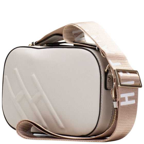 Hispanitas Embossed Leather Crossbody Camera Bag - Off White