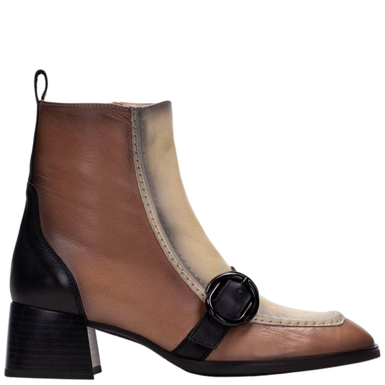 Hispanitas Neutral Leather Block Heel Boots