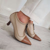 Hispanitas Neutral Leather Front Zip Shoe Boots