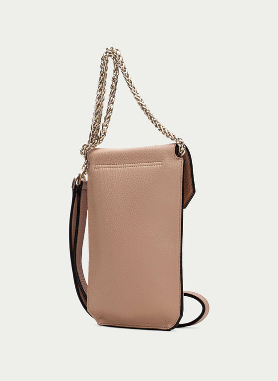 Hispanitas Nude Leather Mini Phone Bag