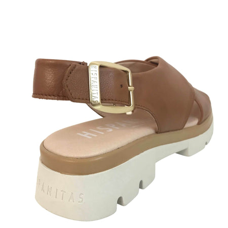Hispanitas Tan Crossover Leather Sandals