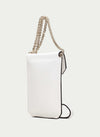 Hispanitas White Leather Mini Phone Bag