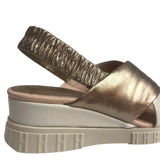 Hispanitas Rose Gold Leather Crossover Sandals