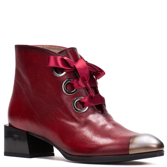 Hispanitas Red Leather Lace Up Boots