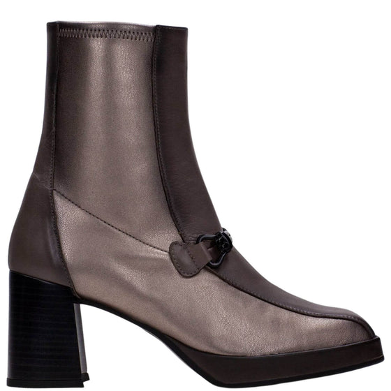 Hispanitas Taupe Leather Block Heel Boots