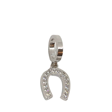 Rebecca Silver Sparkle Horseshoe Charm