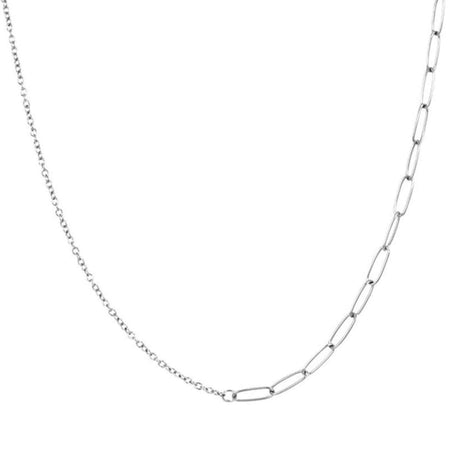 iXXXi Fine Rectangle Link Necklace - Silver