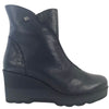 Jose Saenz Black Leather Wedge Boots