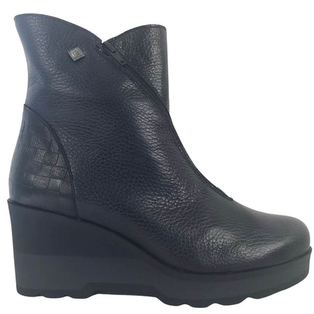 Jose Saenz Black Leather Wedge Boots
