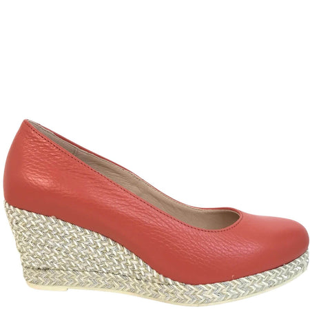 Jose Saenz Coral Leather Wedge Shoes