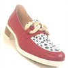Jose Saenz Red Dalmatian Mix Leather Loafers