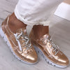 Jose Saenz Rose Gold Side Zip Leather Shoes